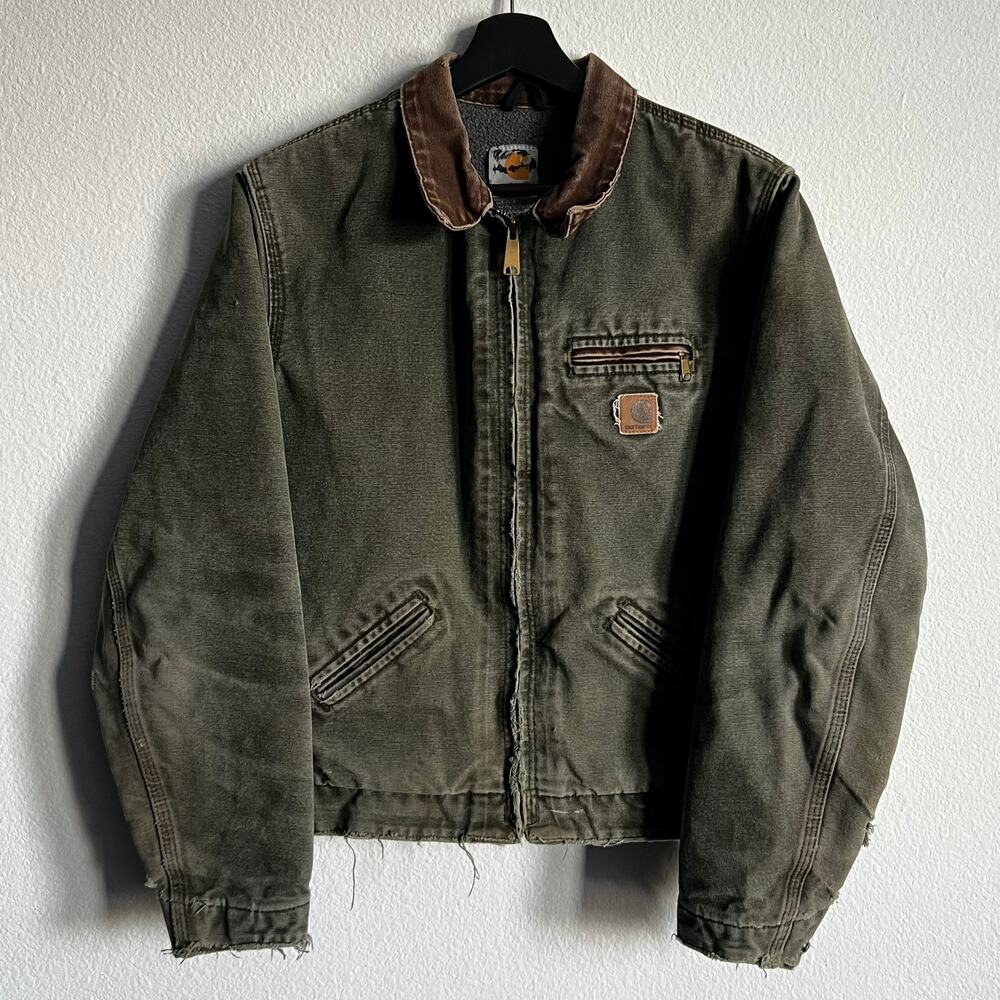 Carhartt YOUTH YYJ97 MOS faded green Detroit work wear jacket